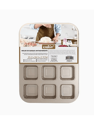 Molde Queque Antiadherente 12 Espacios 35,2x26,5x2,7 cm
