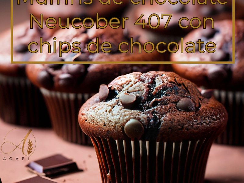 Muffins de Neucober 407 con chips de chocolate