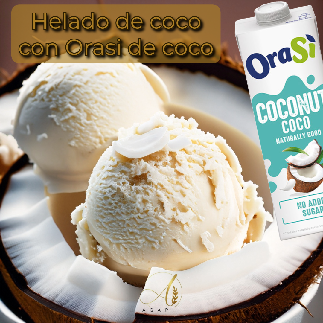 helado de coco con Orasi de coco