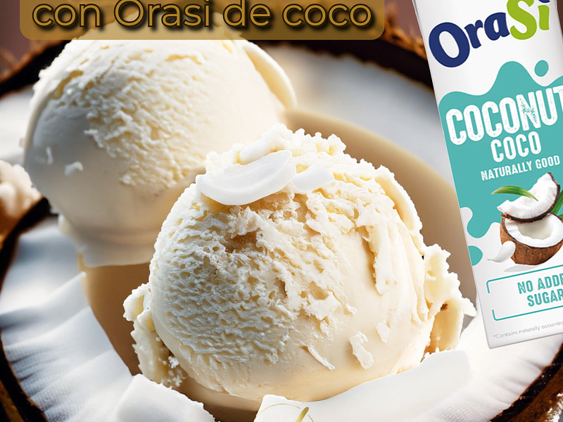 helado de coco con Orasi de coco