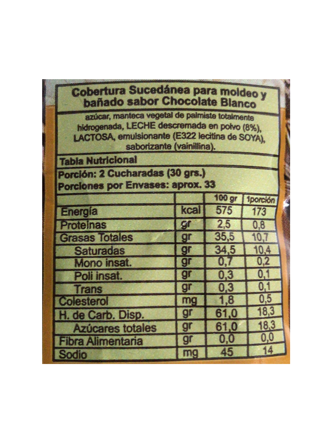 Cobertura De Chocolate Caravella Blanco 100 gr 5