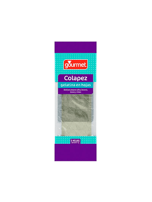 Gelatina en Lámina Colapez Gourmet 5 Láminas 12 g