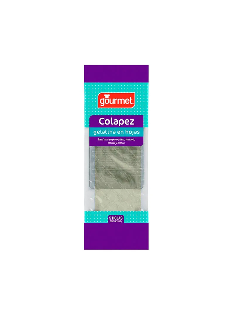 Gelatina en Lámina Colapez Gourmet 5 Láminas 12 g 1