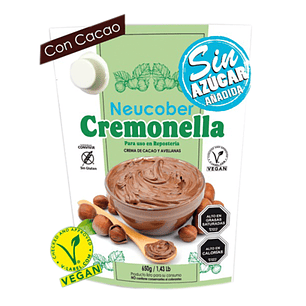 Cremonella Neucober Relleno de Avellana y Cacao Sin Azúcar 650grs (Tipo Nutella)