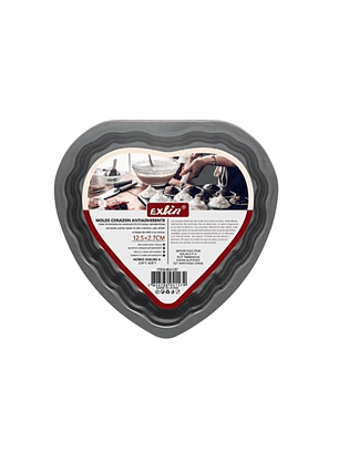 Molde Antiadherente Forma Corazón 12,5x12,5 cm