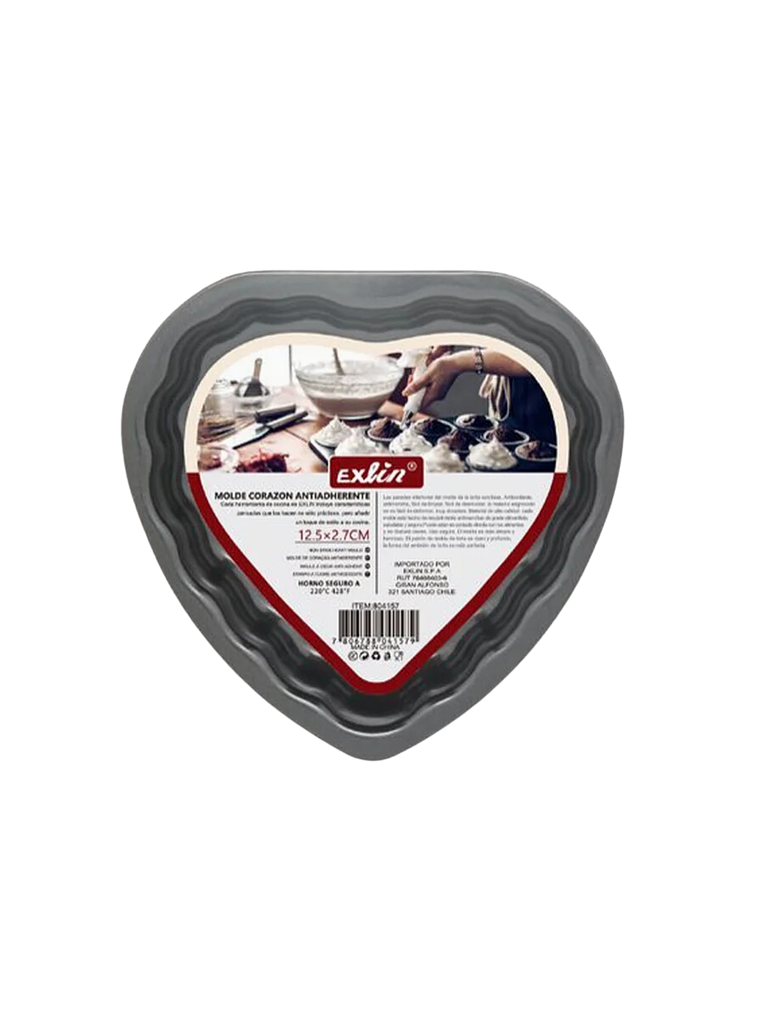 Molde Antiadherente Forma Corazón 12,5x12,5 cm 2