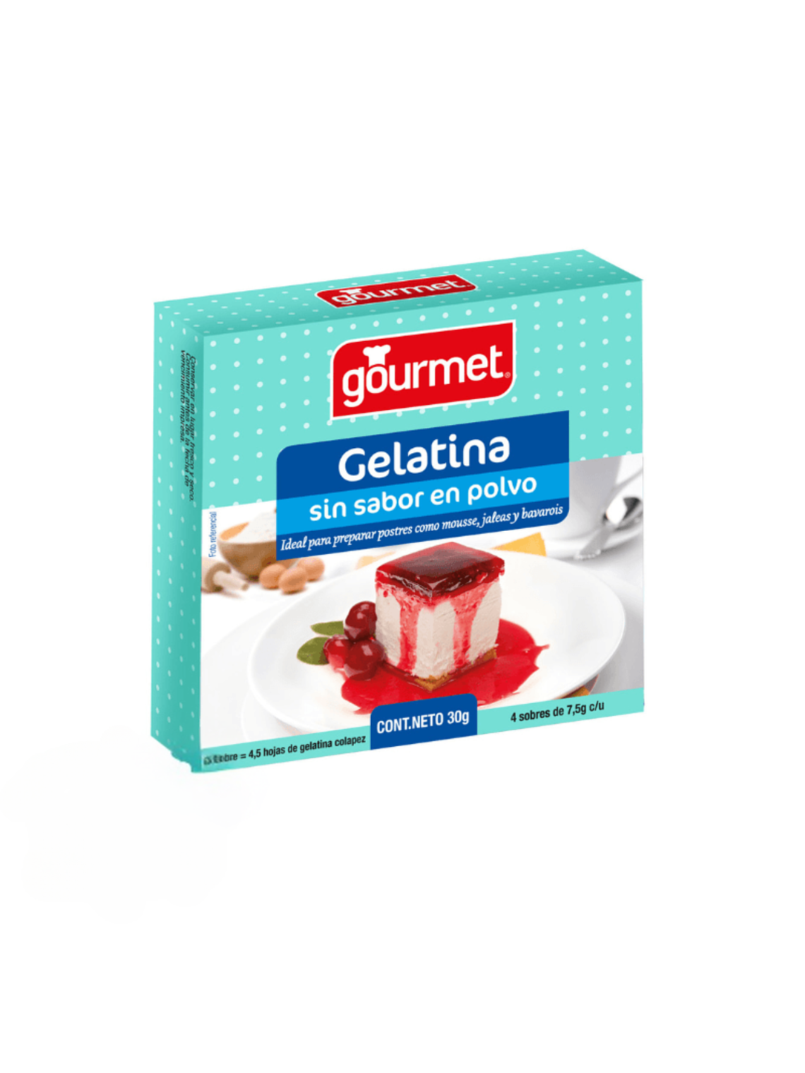 Gelatina Sin Sabor En Polvo Gourmet 30 grs 1