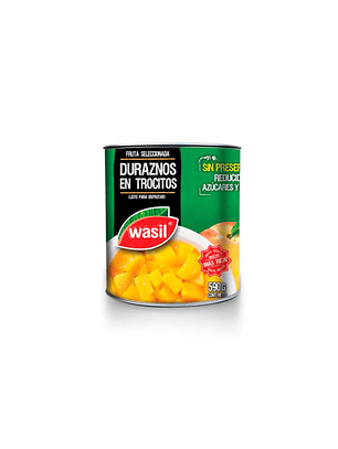 Durazno en Conserva en Trocitos Wasil 590 grs