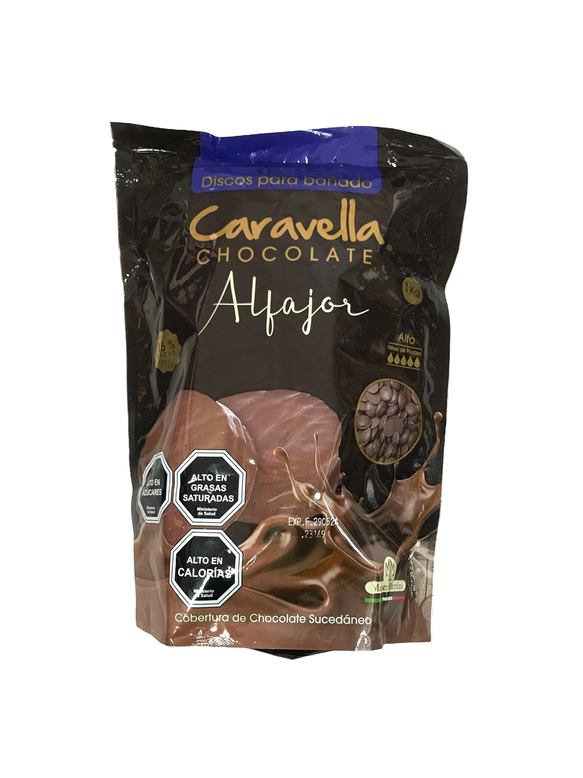 Cobertura De Chocolate Caravella Alfajor Semi Amargo 1kg 1
