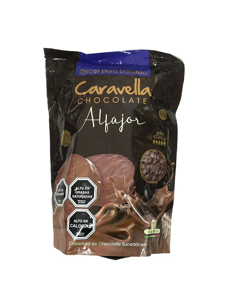 Cobertura De Chocolate Caravella Alfajor Semi Amargo 1kg 1