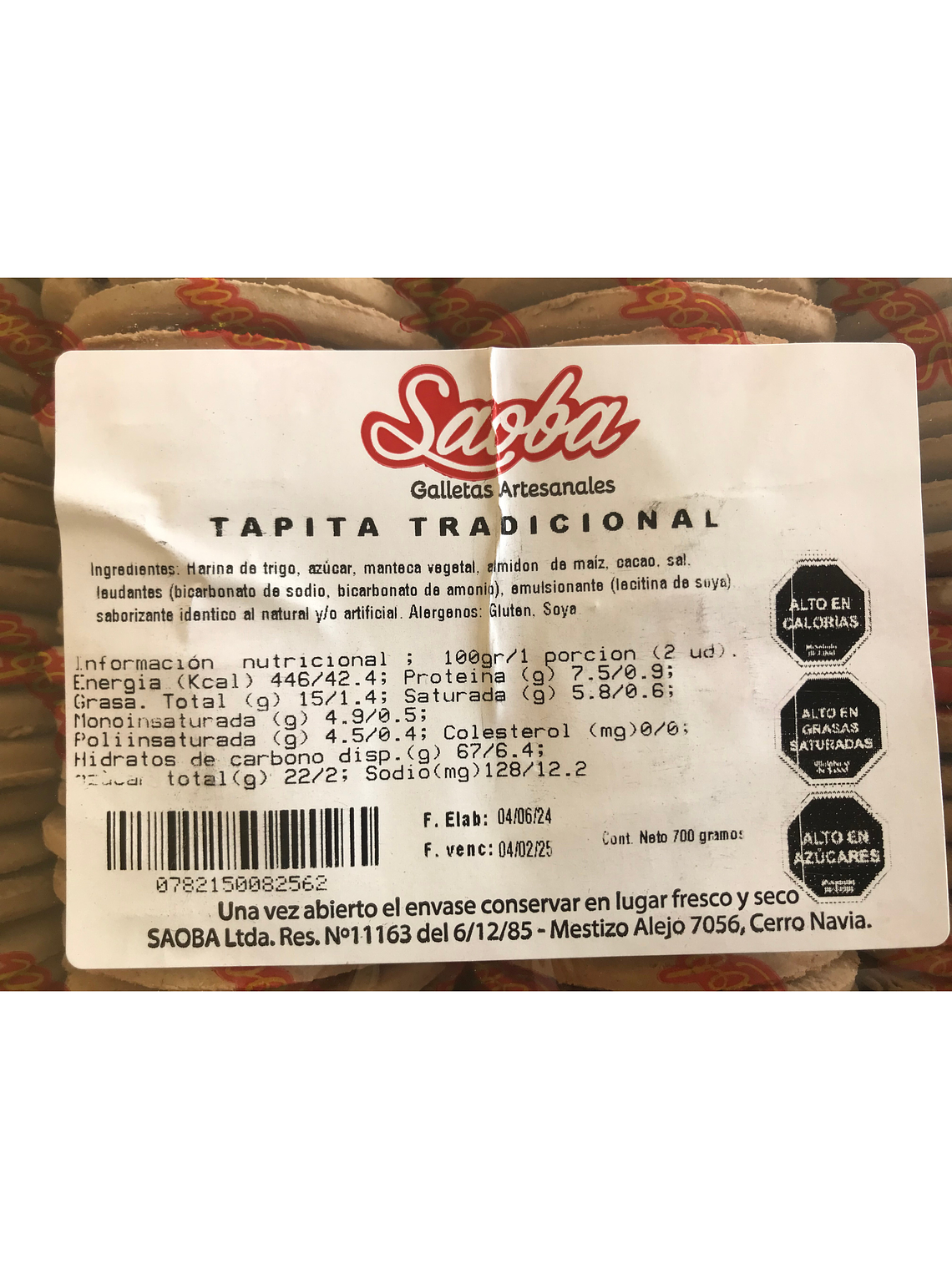 Galleta Para Alfajor Maicena O Tradicional Saoba 700 Grs  5