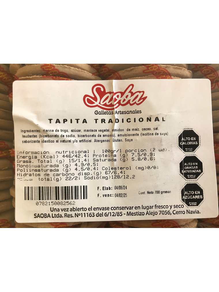Galleta Para Alfajor Maicena O Tradicional Saoba 700 Grs  5