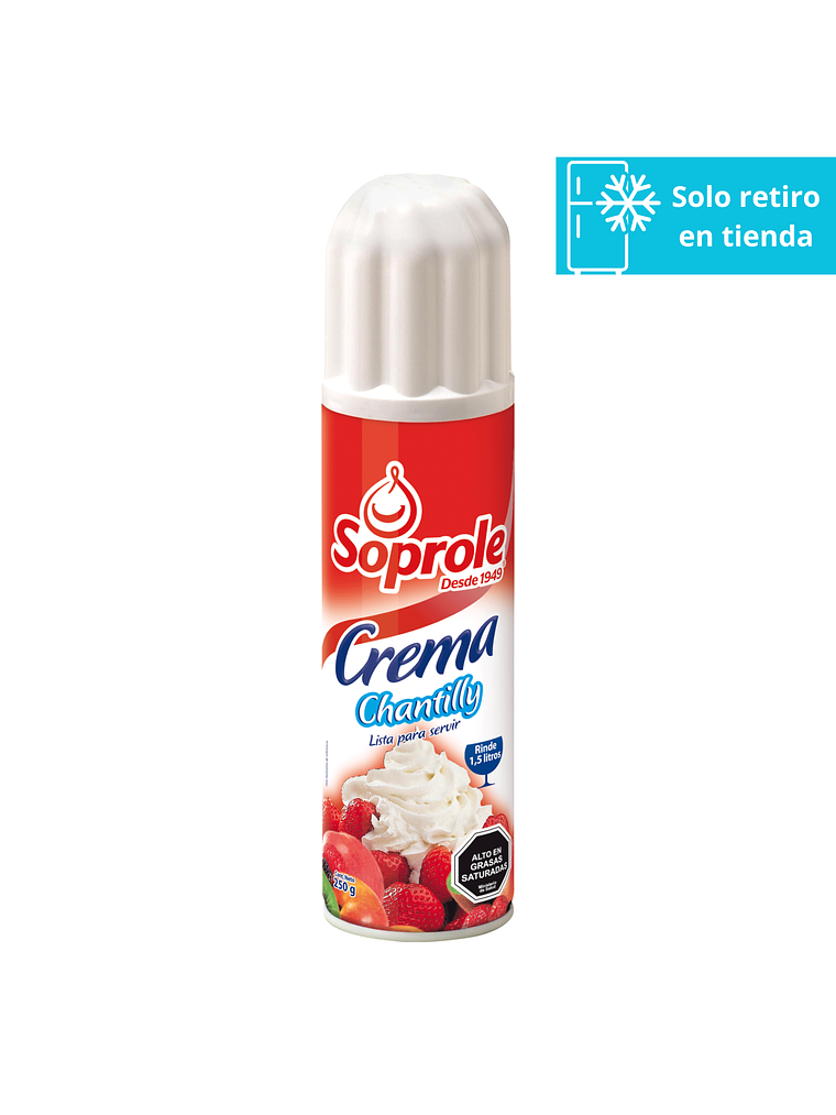 Crema Chantilly Lista Para Servir Soprole 250 gr 1
