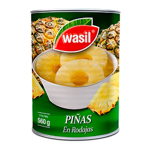 Piña en Conserva en Rodajas Wasil 560g