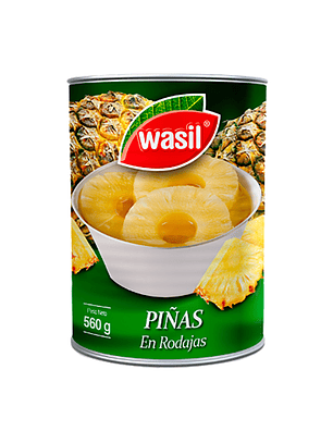 Piña en Conserva en Rodajas Wasil 560g