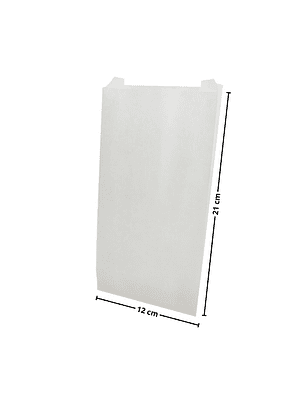 Saco Papel Kraft 21x12 cm Blanco