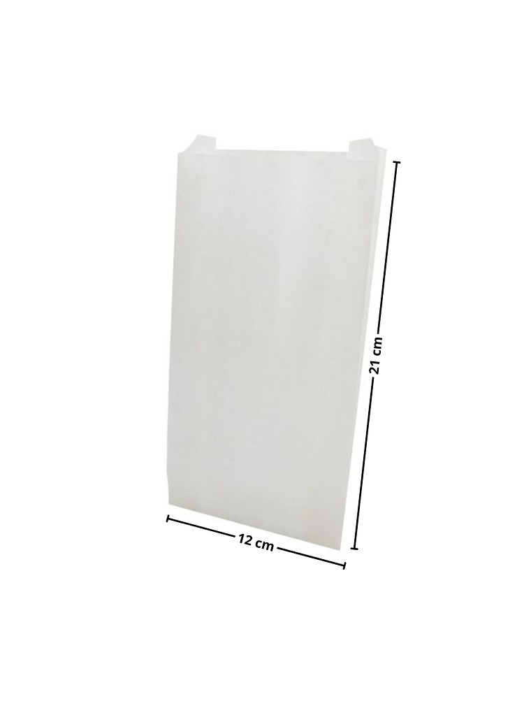 Saco Papel Kraft 21x12 cm Blanco 1