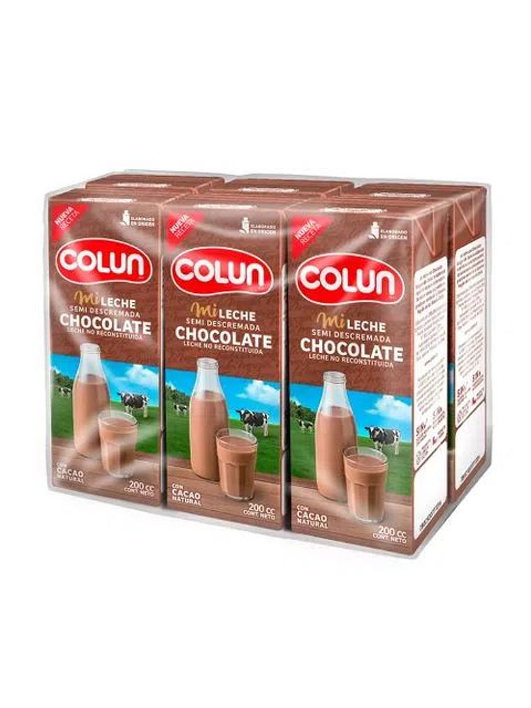 6 Leches Colun Semi Descremada Chocolate 200 Ml 1