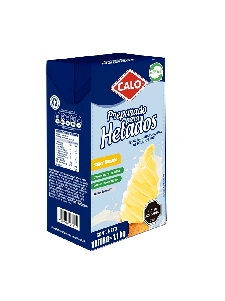 Preparado Para Helados Soft Calo 1 Litro Sabor Bocado 1