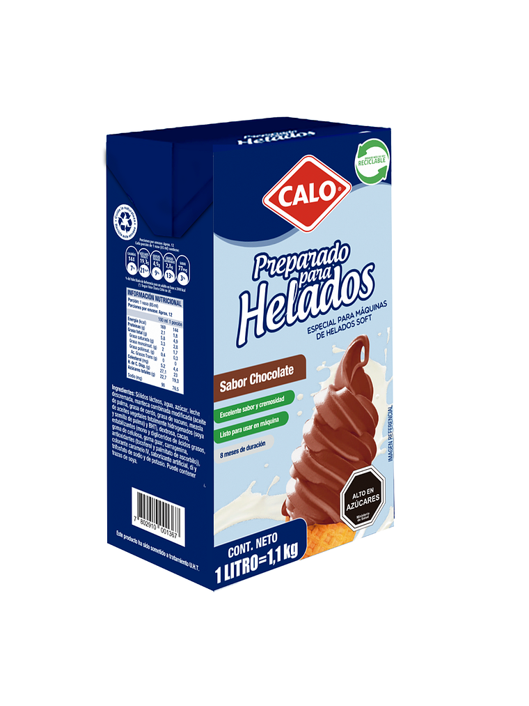 Preparado Para Helados Soft Calo 1 Litro Sabor Chocolate 1