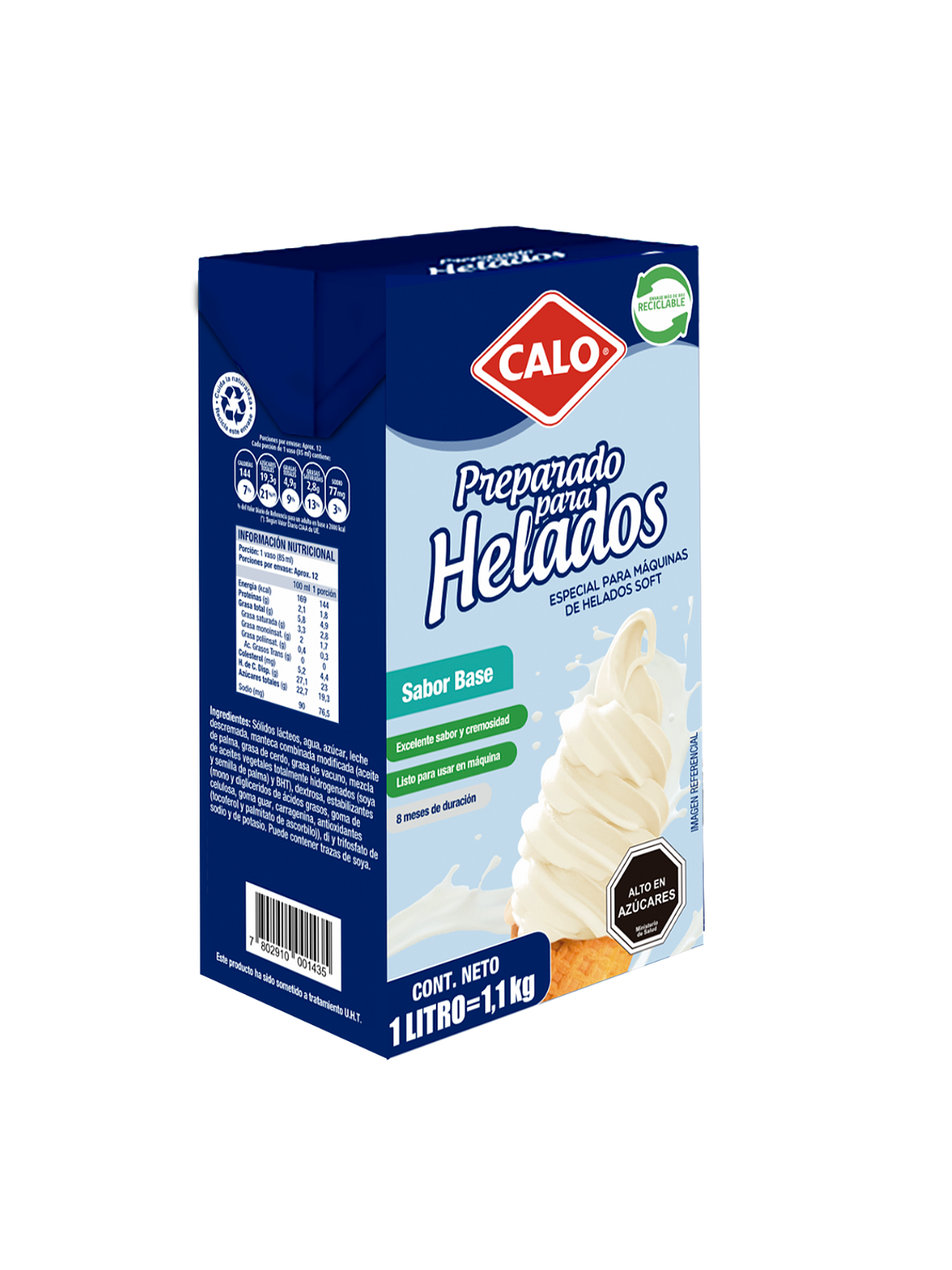 Preparado Para Helados Soft Calo 1 Litro Sabor Base 1