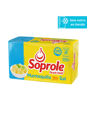 Mantequilla Sin Sal Soprole 250 Grs