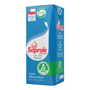 Sixpack Leche Entera Soprole 200 Ml Blanca
