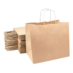 Bolsas Kraft Manilla 27x16x29cm X10 Unidades