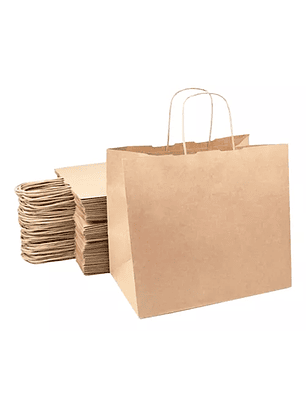 Bolsas Kraft Manilla 27x16x29cm X10 Unidades