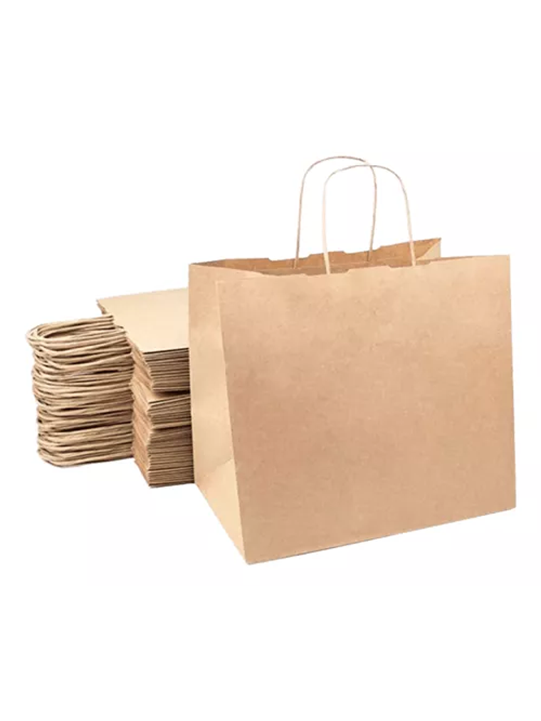 Bolsas Kraft Manilla 27x16x29cm X10 Unidades 1