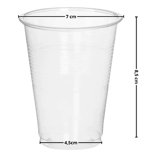 Vaso Plástico Pp Transparente Capacidad 200 Ml X50 Unidades