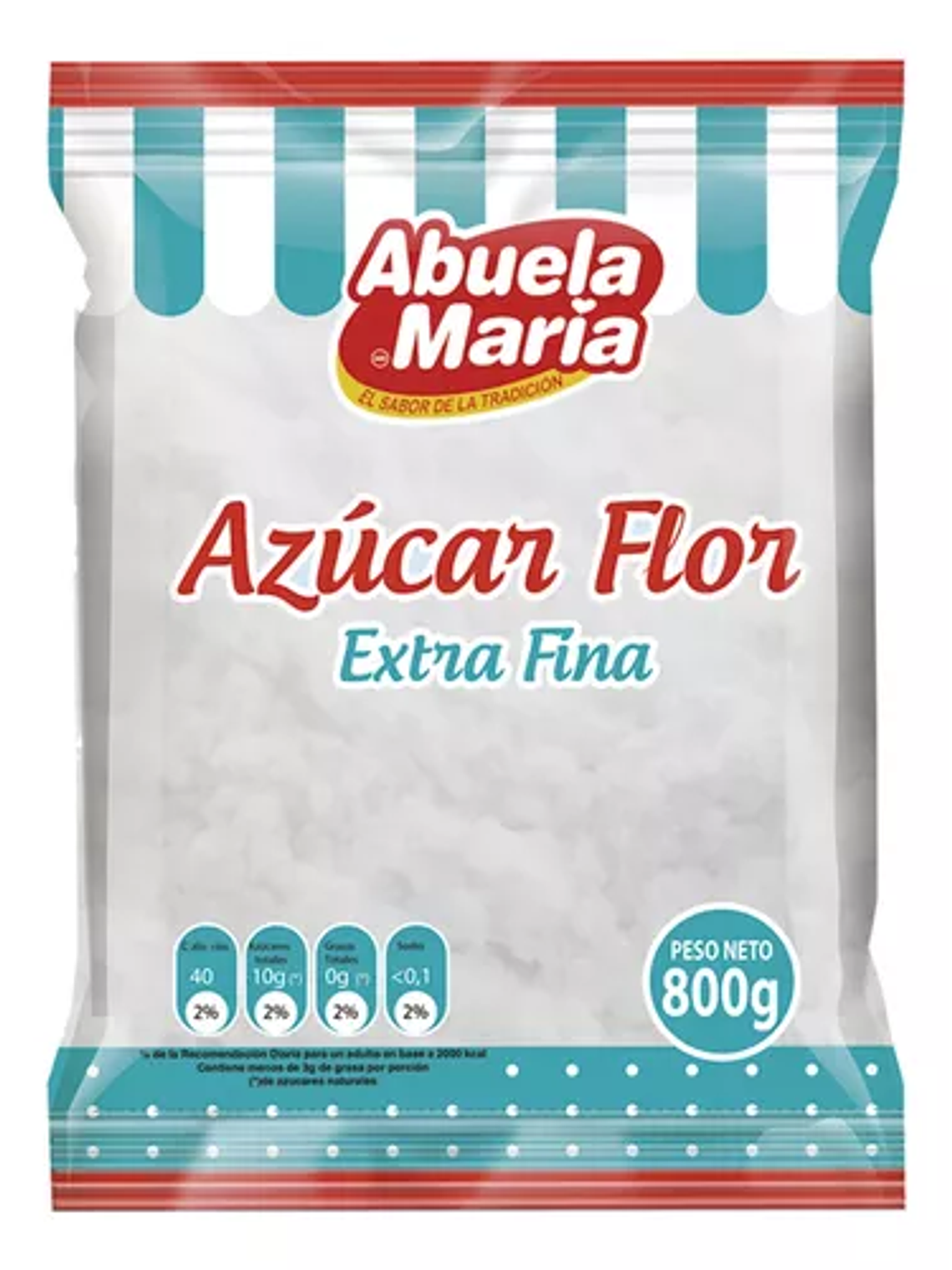 Azúcar Flor Extra Fina Abuela María 800 Grs 1