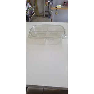 Contenedor de Comida Desechable 4 Divisiones Transparente 24 oz x50