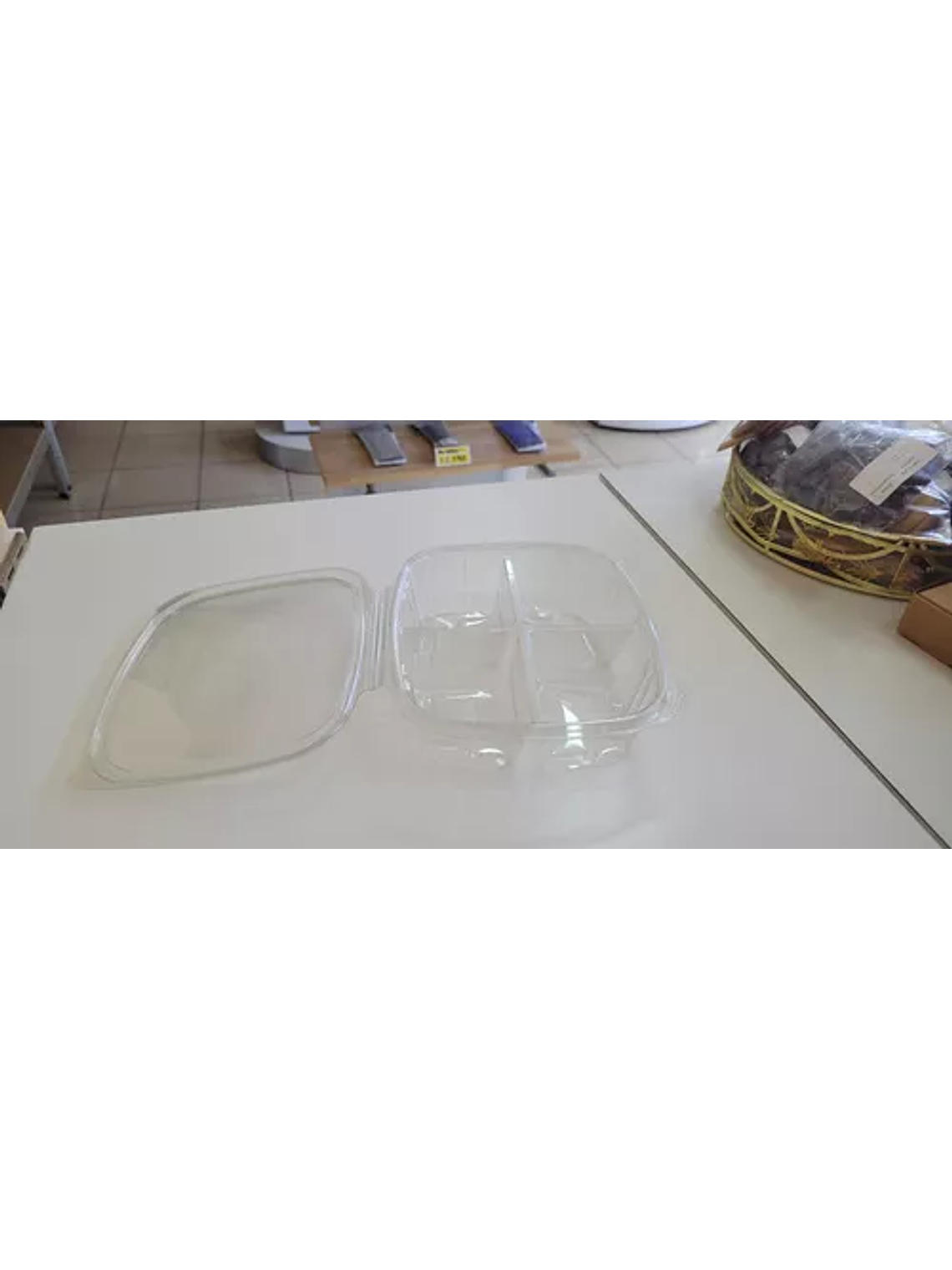 Contenedor de Comida Desechable 4 Divisiones Transparente 24 oz x50 3