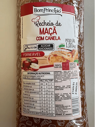 Relleno De Manzana Con Canela Bom Principio 1.01kg