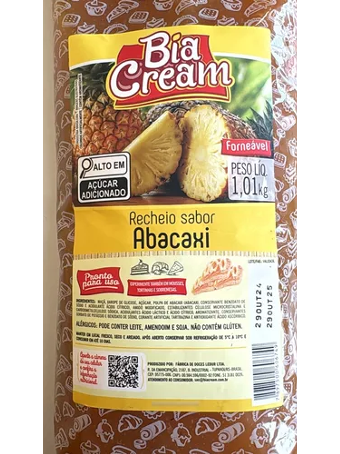 Relleno De Piña Bom Principio 1.01kg 2