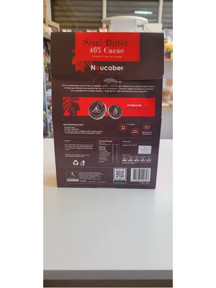Chocolate Bitter 46% Cacao Neucober 900gr 2