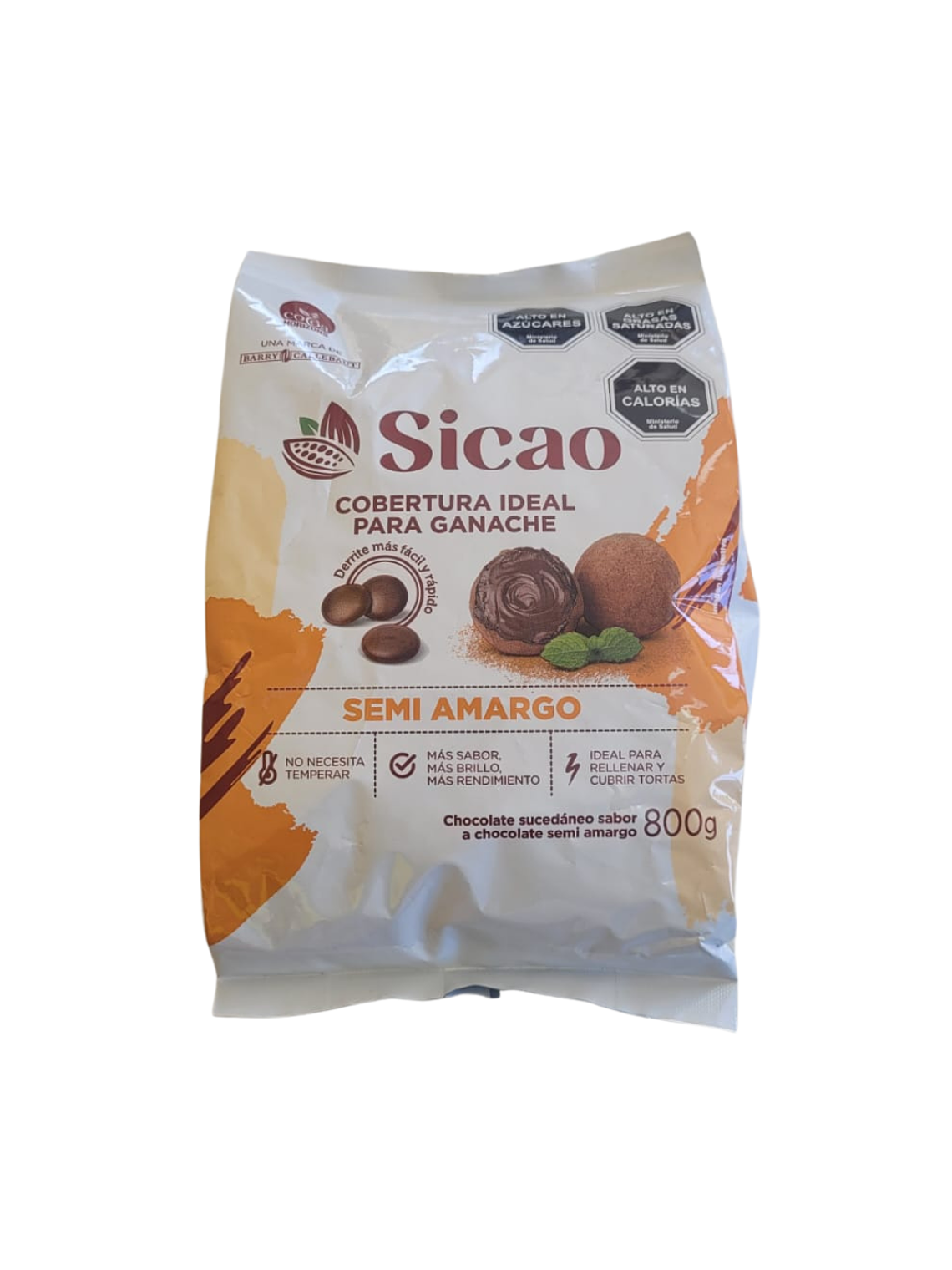 Cobertura De Chocolate Sicao Semi Amargo Para Ganache 800 Gr 1