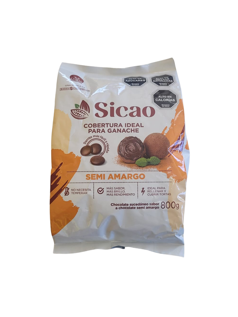 Cobertura De Chocolate Sicao Semi Amargo Para Ganache 800 Gr 1