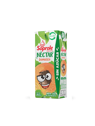 Caja Jugos Néctar Soprole Larga Vida  200ml  30 Unidades Sabor Damasco