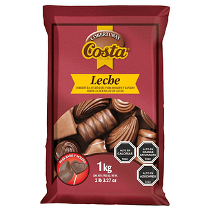 Cobertura De Chocolate Costa Barra Leche 1 Kg