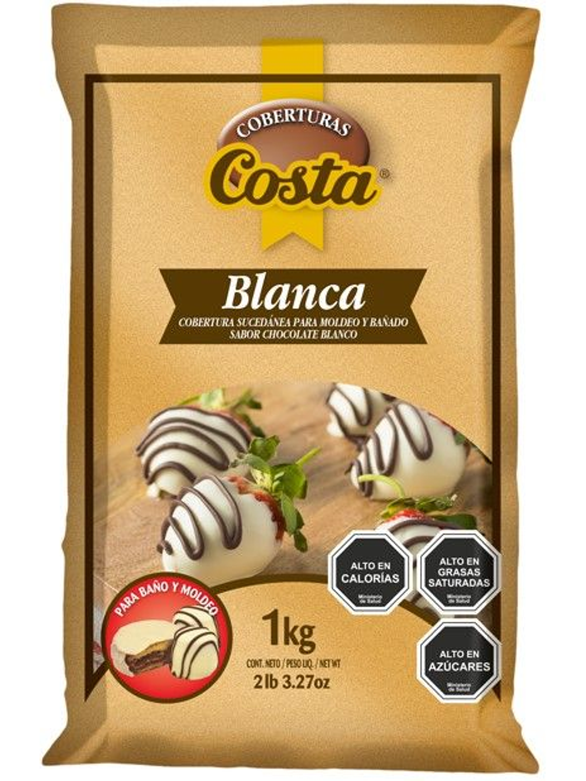 Cobertura De Chocolate Costa Barra Blanco 1 Kg 1