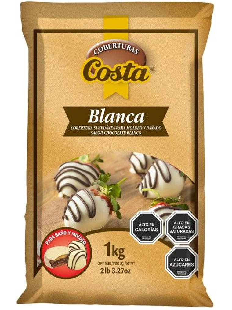 Cobertura De Chocolate Costa Barra Blanco 1 Kg 1