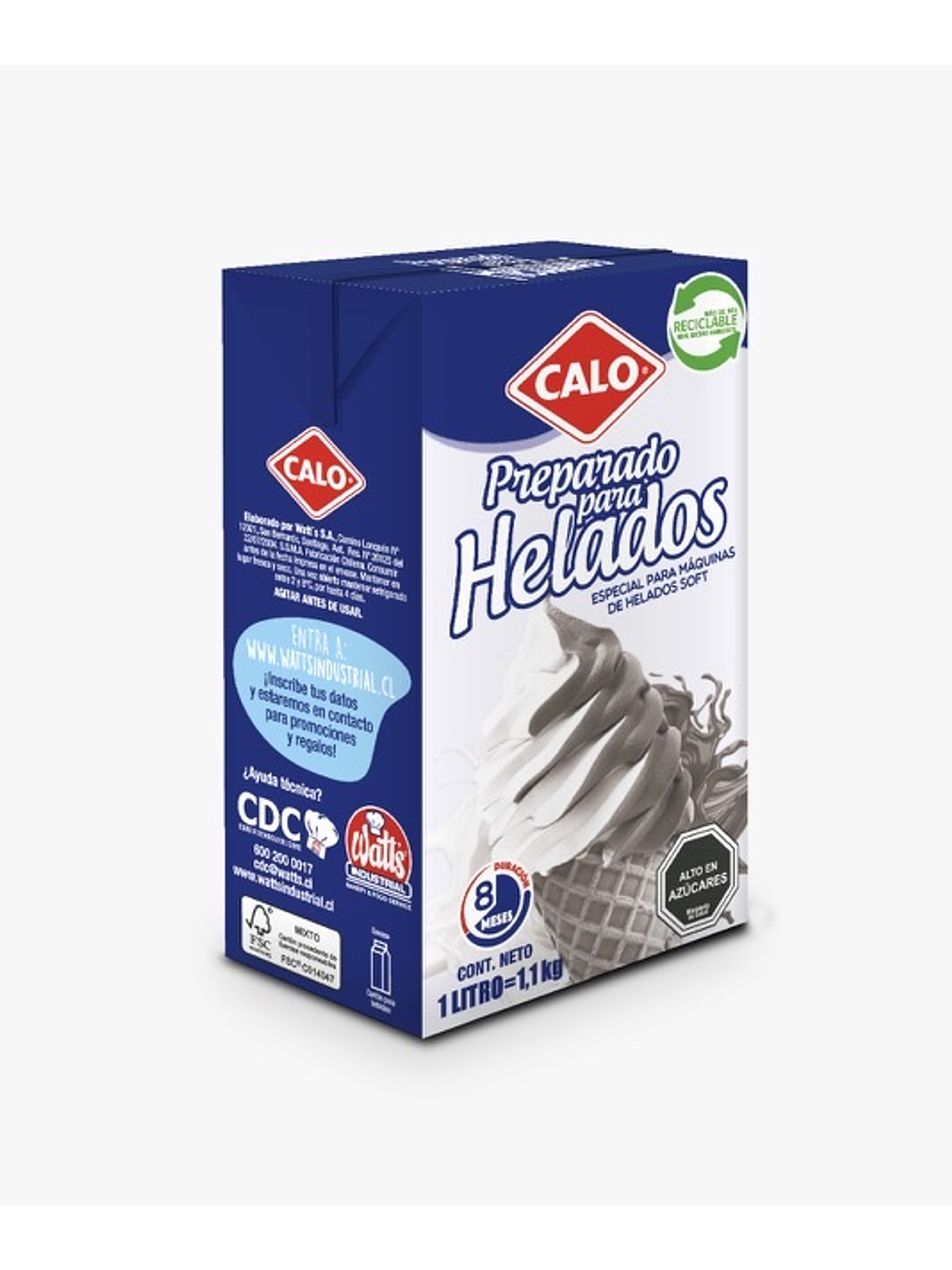 Preparado Para Helados Soft Calo Sabor Naranja 1 Litro  1