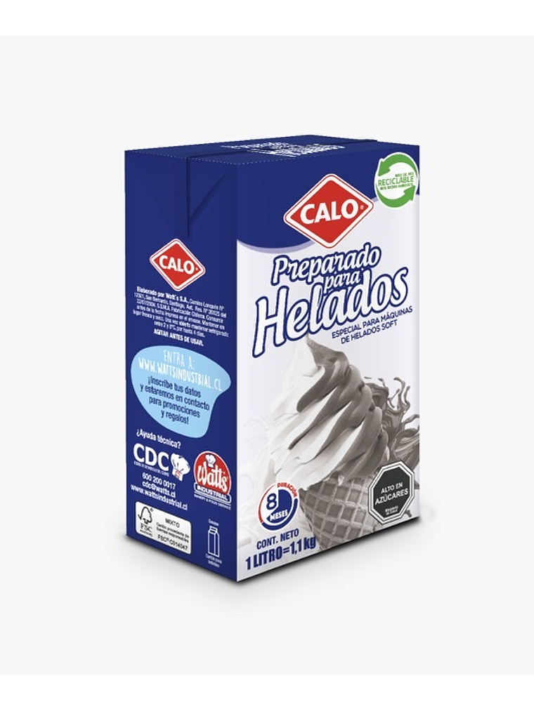 Preparado Para Helados Soft Calo Sabor Naranja 1 Litro  1