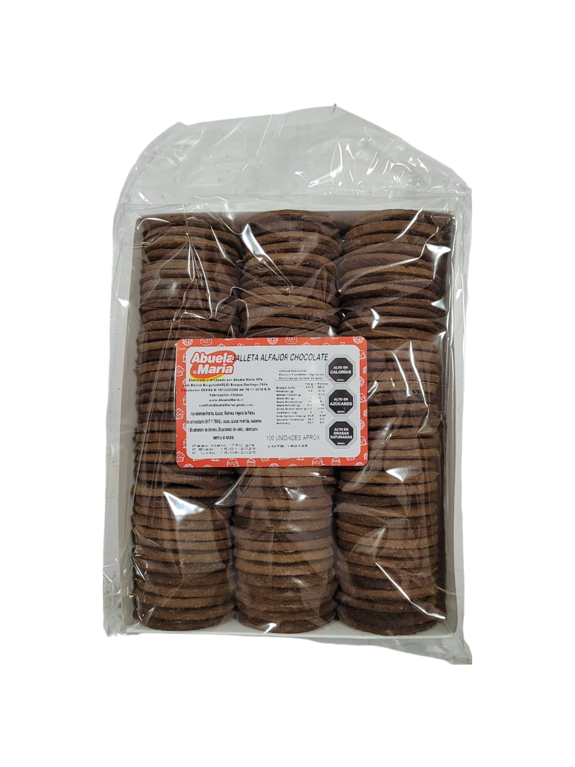 Galleta Para Alfajor Abuela María Chocolate 750 Grs +100 Uni. Aprox 1