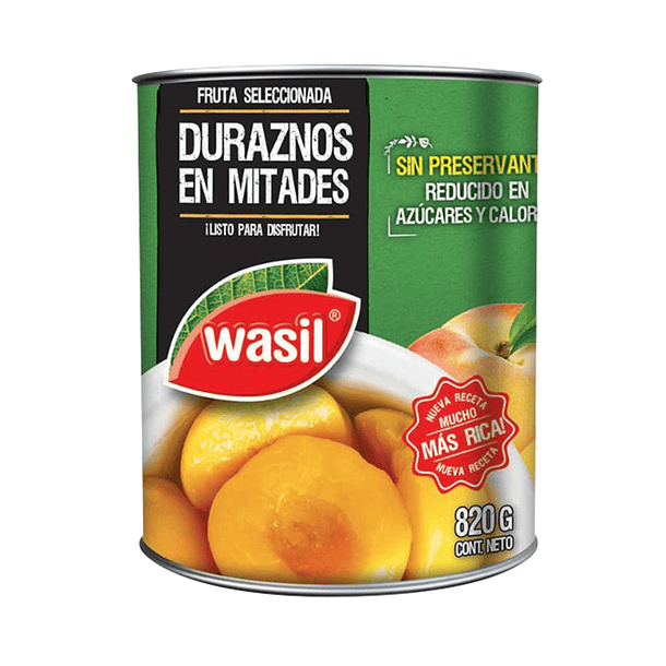 Durazno en conserva Mitades Wasil 590 grs