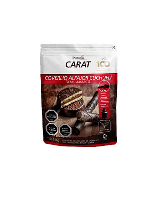 Cobertura De Chocolate Carat Coverliq Alfajor Cuchufli Puratos 1 Kg