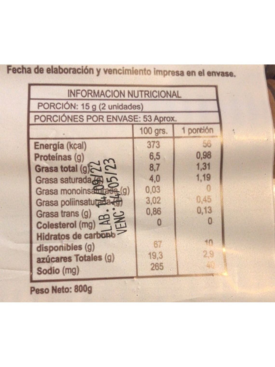 Galleta Alfajor Tío Nino 800 Gr – Caja x10 Unidades Venta Por Mayor 2