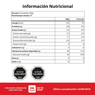 Caramelos Masticables Frutales Surtidos Arcor 800 gr